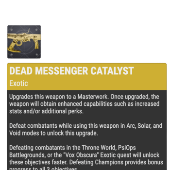 Dead Messenger Catalyst boost