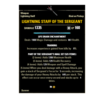 Sergeant Lightning Staff boost