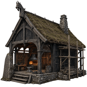 Mistfall Hunter camp upgrades with storage, trading, and crafting unlocked