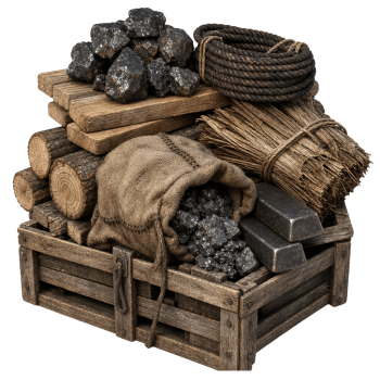 Windrose gold ingots and resource stacks