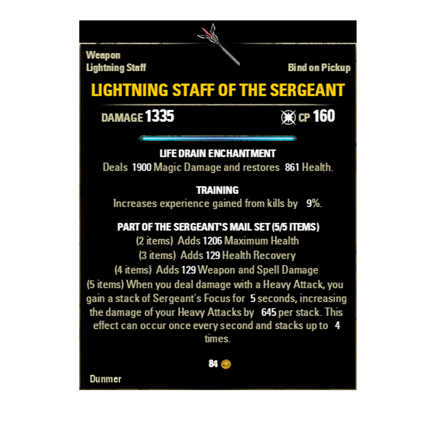 Sergeant Lightning Staff boost