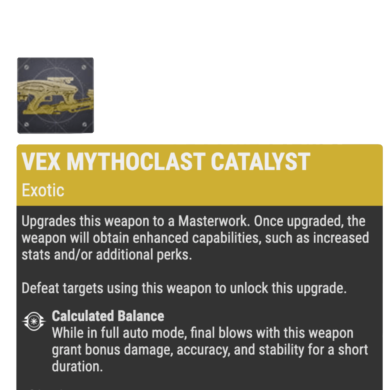 Vex Mythoclast Catalyst boost